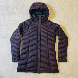 The North Face Womens Coat Jacket Puffer Goose Down Small Purple Hood Full Zip - Imagen 1 de 19