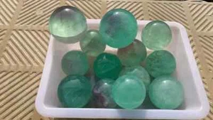 wholesaleS 13pcs 41-55mm 2180g Natural fluorite Sphere Crystal Ball HEALING - Picture 1 of 2