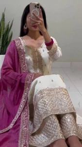 Pakistani Eid Dress Salwar Kameez Ready To Wear 3 Suits Bollywood Wedding Party - Picture 1 of 9