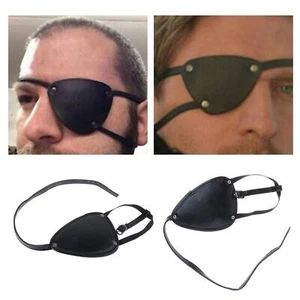 Pirate Eye Patches Vintage Adjustable PU Single Eye Props Accessory Black Eye - Picture 1 of 9