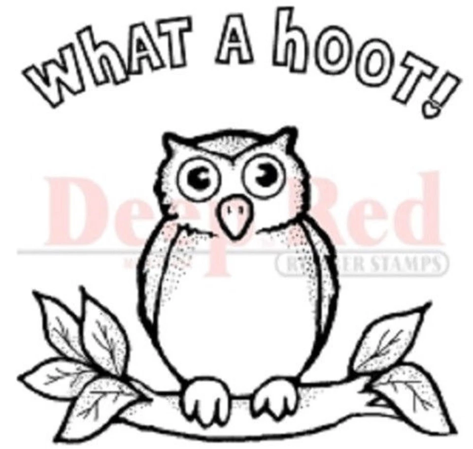 Deep Red Rubber Cling Stamp Wise Ole Owl What a Hoot - Image 1 of 1