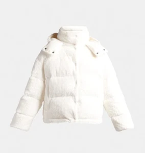 NWT MONCLER Daos Textured Quilted Corduroy Down Jacket, White $1,795.00 - Picture 1 of 6