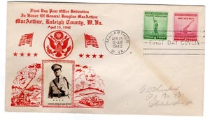 1942 MacArthur WV First Day Post Office - Crosby WWII Patriotic - Picture 1 of 2