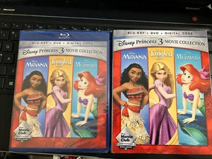 Disney Collection, Moana, Tangled, Little Mermaid Blu-ray/DVD 3 Movies NEW + HD - Picture 1 of 2