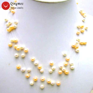 6-7mm Round Natural White Pink Pearl Collar para Mujeres Starriness 8 Strands 18 " - Imagen 1 de 6