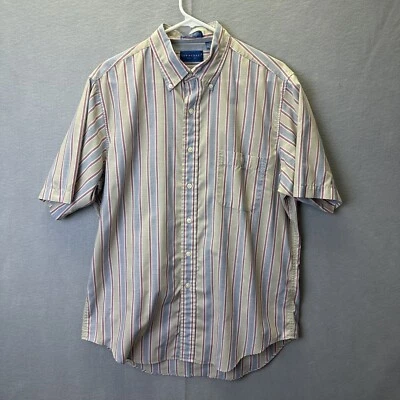 Camisa de hombre TownCraft manga corta con botones a rayas talla grande alta Foto 1 de 4