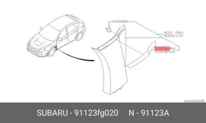 Original OE Zierleiste Garnierung Wrx 91123FG020 für Subaru 91123-FG020 - Bild 1 von 1