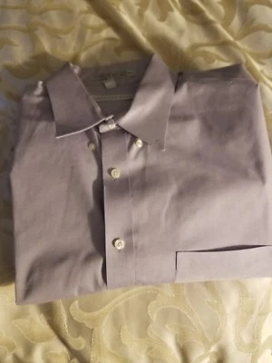 GEOFFREY BEENE DRESS SHIRT SOLID PURPLE WRINKLE FREE - Image 1 of 4