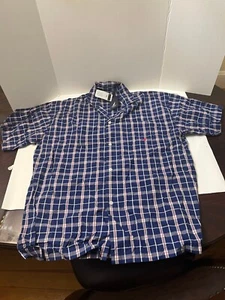 NWT Nautica Sleepwear Short Sleeve Plaid Sleep Lounge Pajama Shirt L Valentine - Picture 1 of 3