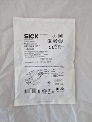 Sick GRSE18-P2422 1068336, M18 Metal, Axial, Through-beam, PNP, M12 4-pin plug - Image 1 of 2