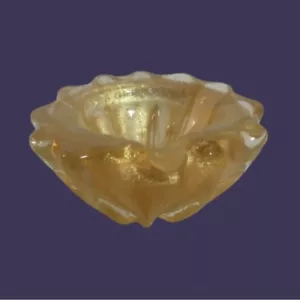 Posacenere vintage in vetro artistico di Murano oro chiaro Barovier & Toso? pesante LEGGI - Foto 1 di 12