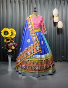 Choli Lehenga Abbigliamento Indiano Designer Festa Matrimonio Lehnga Donna - Foto 1 di 7