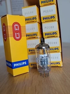 Philips PCC88 Disk 7DJ8 new (7V ECC88) silver shield tubes Röhren  - Bild 1 von 11