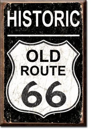 Route 66 Historic Magnet Magnetschild aus USA im Vintage Design - Bild 1 von 1