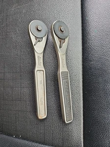 Rare! Lot Of 2 Craftsman Stainless Steel 1/4 Low Profile Ratchets 43764 USA T2 - Bild 1 von 5