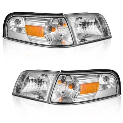 Fit For Mercury Grand Marquis 06-2011 4pc Pair Headlights Turn signal Halogen Foto 1 de 4
