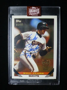 2023 Topps Archives 1993 Topps Will Clark On-card Autograph /33 - Picture 1 of 2