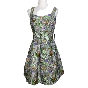 Nuevo con etiquetas Vestido Acampanado ModCloth A Spring Garden Fling Floral Jacquard Talla 4 Bolsillos - Imagen 1 de 10