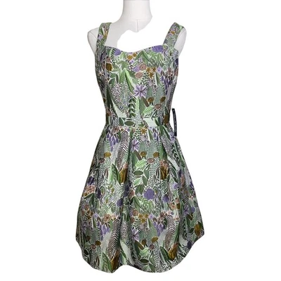 NWT ModCloth A Spring Garden Fling Floral Jacquard Fit Flare Dress Sz 4 Pockets - Image 1 of 4
