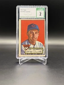 1952 Topps Phil Cavarretta #295 CGC 2 Chicago Cubs - Picture 1 of 2
