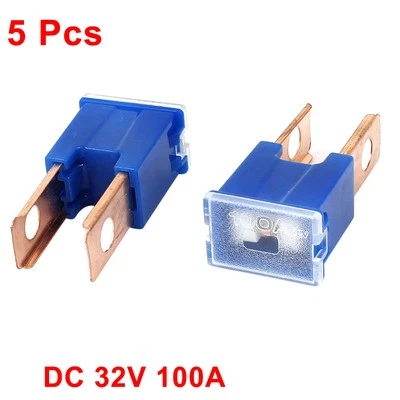 Car Auto 100A 32V Pacific Type Male PAL Slow Blow Fuse Blue 5 Pcs - Image 1 of 2