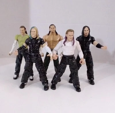 WWE Jeff Matt Hardy Wrestling Figures Lot Of 5 Jakks Hardy Boyz WWF AEW TNA - Image 1 of 4