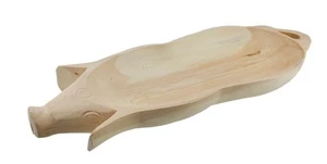 Zeckos Hand Carved Wooden Pig Platter Decorative Serving Tray 24 inch - Picture 1 of 3