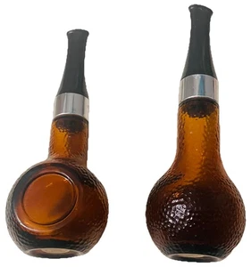 Vintage Avon Glass Pipe Tia Winds Bottiglie Dopobarba Marrone Set di 2 da Collezione - Foto 1 di 19