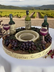 Our America Candle Topper Elegant Red Wine Grapes 4” Wide - Picture 1 of 24