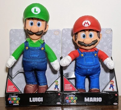 The Super Mario Bros Movie 14" Mario And 15" Luigi Poseable Plush *New In Box* - Image 1 of 2