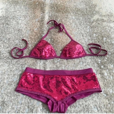 COBEY Calzedonia 2 piezas magenta con lentejuelas Foto 1 de 3