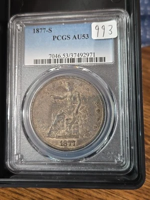 1877-S $1 Trade Dollar PCGS AU53 - Image 1 of 2