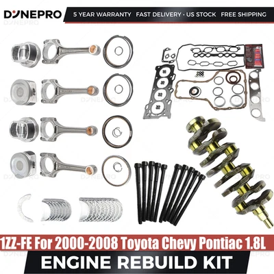1ZZ-FE 1.8L Master Engine Rebuild Kit For 1998-2008 Toyota Celica Corolla Matrix - Image 1 of 4