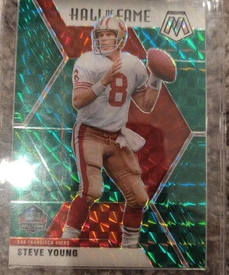 2020 Panini Mosaic Hall of Fame Mosaic Green Prizm #291 Steve Young San Francisc - Image 1 of 2
