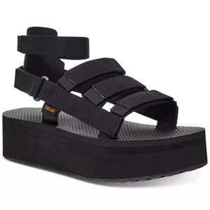 Teva Women Flatform Mevia Platform Gladiator Sandals Black Size US 8 - Picture 1 of 6