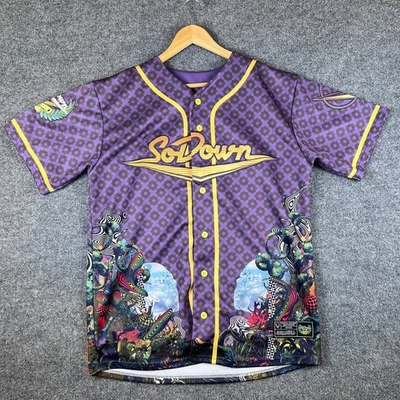 SoDown Jersey Mens L Purple Colors Of The Mind Baseball EDM Music Rave 2025 - Image 1 of 4