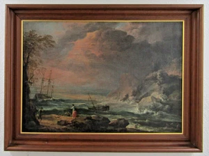 Original Claude Vernet 1773 A Shipwreck in Stormy Seas Oil on Canvas with COA - Picture 1 of 20