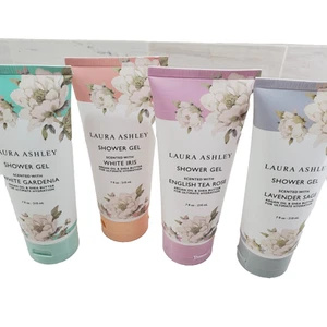 Laura Ashely 4-piece Shower Gel Gift Collection Lavender Rose Gardenia Iris - Picture 1 of 24