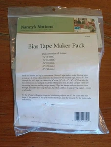 5 Clover Bias Tape Makers sizes 6mm 1/4", 12mm 1/2", 18mm 3/4", 25mm 1", 50mm 2" - Picture 1 of 2