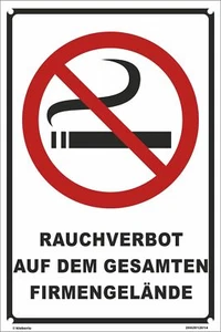 Schild 40 x 60 cm- Rauchverbot / Firmengelände - m. 4 Bohrungen - Bild 1 von 1