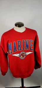 Vintage rot Grafik US Marines Corps Sweatshirt Erwachsene Größe Large Top Zustand - Bild 1 von 9