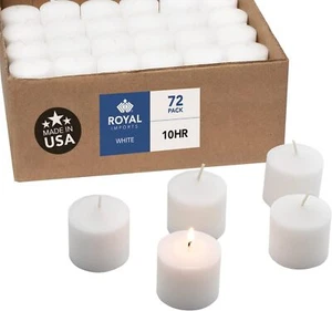 72 Pack 10 Hour White Votive Candles Clean Burn Smokeless For Events Home Decor - Picture 1 of 7