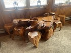 chinese tea table antique vintage, With 6 Stools