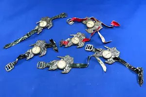 6 1950's Tin Children's COWBOY Watches w/ Original Straps, Made in Japan - Picture 1 of 11