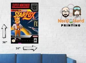 Poster artistico Starfox SNES scatola verticale più dimensioni 11x17-24x36 - Foto 1 di 2