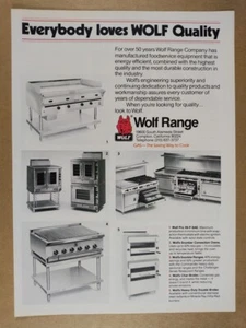 1985 Wolf Range Cooktop Ovens Ranges Broilers vintage print Ad - Picture 1 of 1
