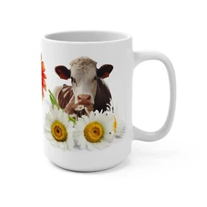 Encantadora taza de café de vaca margarita - vibrante taza de granja, linda taza de vaca - Imagen 1 de 5