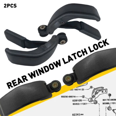 2 peças trava de trava de janela traseira quarto para Toyota Tacoma T100 Hilux 1989-2000 1990 - Imagem 1 de 4