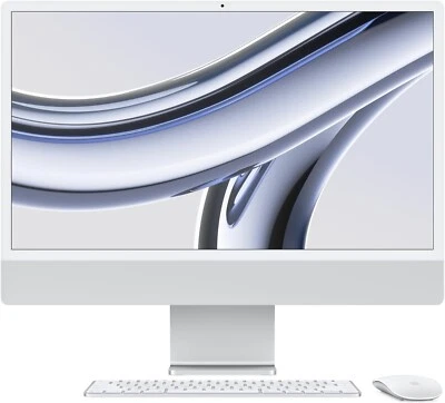 Computer Pc Fisso All in One Apple IMAC 2023 M3 8 CPU 8 GPU 8+256GB Silver MQR93 - Immagine 1 di 4