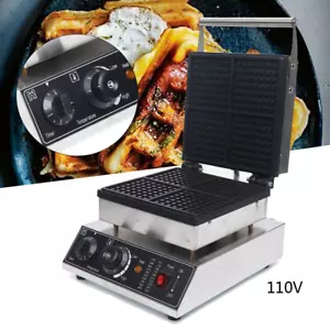  1750W Electric 4-Slice Waffle Maker Machine Non-Stick Square 2 Sides Commercial - Picture 1 of 13